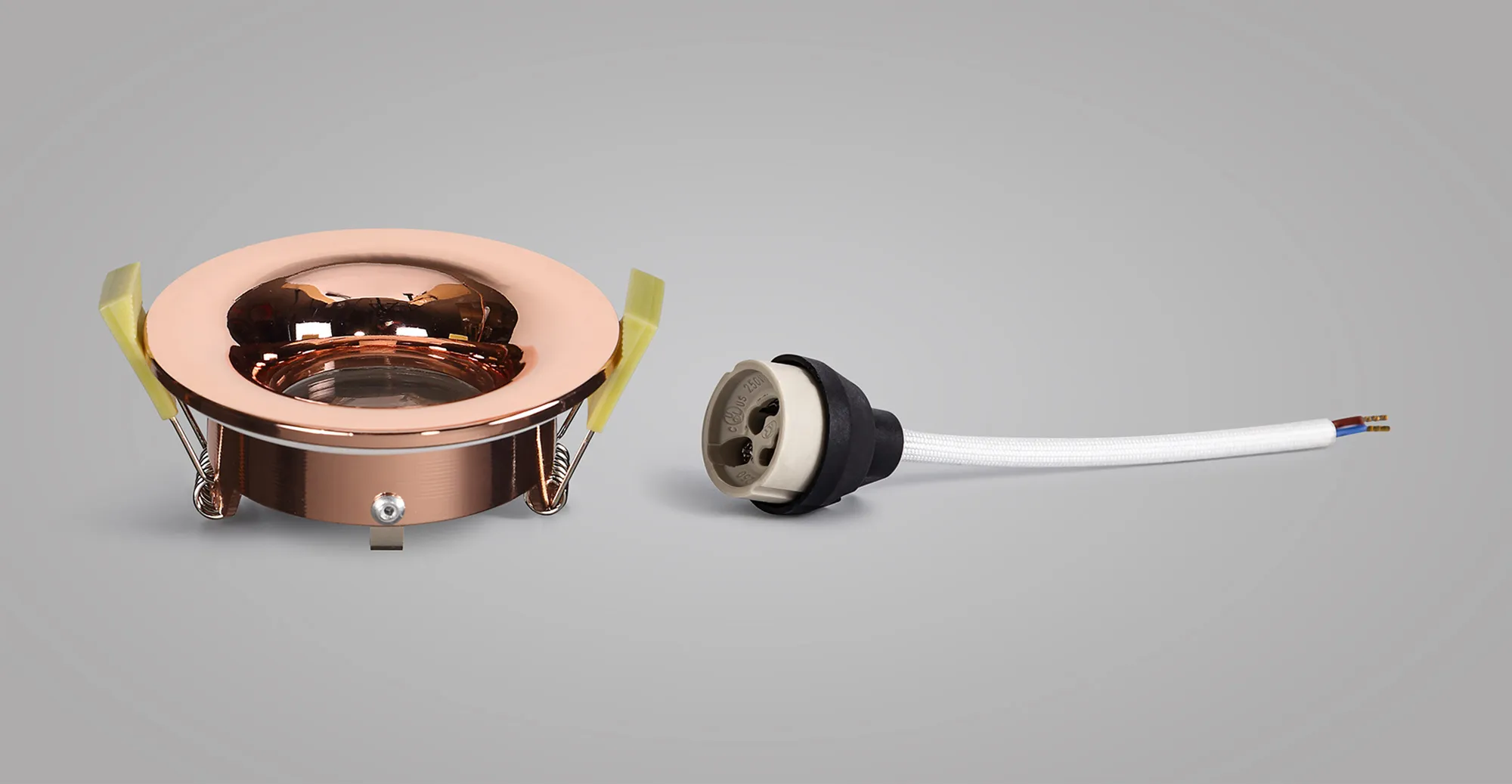 Bruve GU10 Recessed Round Rose Gold IP65 Downlighter, Cut-Out 68mm DX200406  Dlux Bruve IP65